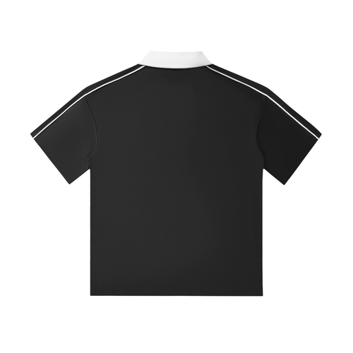 Contrast Collar Short-Sleeve Polo Shirt